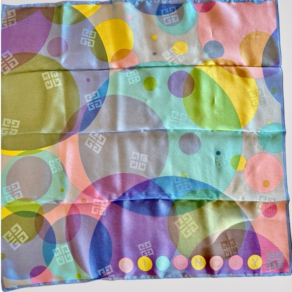 GIVENCHY Colorful 100% Silk Scarf - Picture 2 of 6